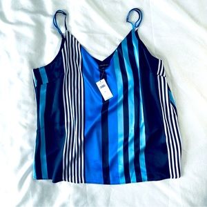 NWT Banana Republic Striped Satin Sleeveless Top